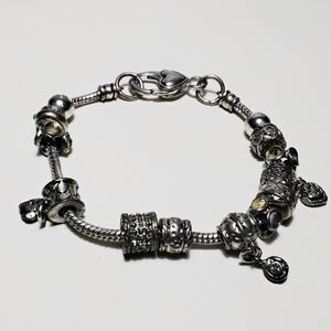 Brighton Silver Tone Slide Charm Bracelet